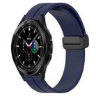For Samsung  Galaxy Watch4 Classic 46mm 20mm Solid Color Magnetic Clasp Silicone Watch Band(Midnight Blue) - 1