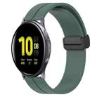 For Samsung Galaxy Watch Active2 40mm 20mm Solid Color Magnetic Clasp Silicone Watch Band(Olive Green) - 1