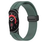 For Samsung Galaxy Watch 42mm 20mm Solid Color Magnetic Clasp Silicone Watch Band(Olive Green) - 1