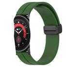 For Samsung Galaxy Watch 42mm 20mm Solid Color Magnetic Clasp Silicone Watch Band(Army Green) - 1