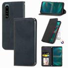 For Sony Xperia 5 IV Retro Skin Feel Magnetic Leather Phone Case(Black) - 1