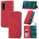 For Sony Xperia 5 IV Retro Skin Feel Magnetic Leather Phone Case(Red) - 1