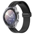 For Samsung Galaxy Watch3 45mm 22mm Solid Color Magnetic Clasp Silicone Watch Band(Black) - 1