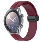 For Samsung Galaxy Watch3 45mm 22mm Solid Color Magnetic Clasp Silicone Watch Band(Wine Red) - 1