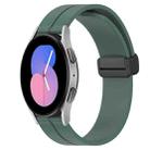 For Samsung Galaxy Watch 46mm 22mm Solid Color Magnetic Clasp Silicone Watch Band(Olive Green) - 1