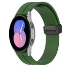 For Samsung Galaxy Watch 46mm 22mm Solid Color Magnetic Clasp Silicone Watch Band(Army Green) - 1