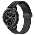 For Samsung Gear S3 Frontier 22mm Solid Color Magnetic Clasp Silicone Watch Band(Black) - 1