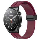 For Xiaomi MI Watch S1 22mm Solid Color Magnetic Clasp Silicone Watch Band(Wine Red) - 1