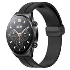 For Xiaomi MI Watch S1 Pro 22mm Solid Color Magnetic Clasp Silicone Watch Band(Black) - 1