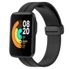 For Xiaomi MI Watch Sport 22mm Solid Color Magnetic Clasp Silicone Watch Band(Black) - 1