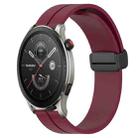 For Amazfit GTR 4 22mm Solid Color Magnetic Clasp Silicone Watch Band(Wine Red) - 1