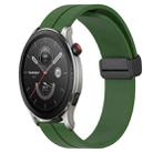 For Amazfit GTR 4 22mm Solid Color Magnetic Clasp Silicone Watch Band(Army Green) - 1