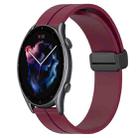 For Amazfit GTR 3 22mm Solid Color Magnetic Clasp Silicone Watch Band(Wine Red) - 1