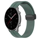 For Amazfit GTR 2e 22mm Solid Color Magnetic Clasp Silicone Watch Band(Olive Green) - 1