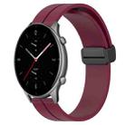 For Amazfit GTR 2e 22mm Solid Color Magnetic Clasp Silicone Watch Band(Wine Red) - 1