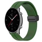 For Amazfit GTR 2e 22mm Solid Color Magnetic Clasp Silicone Watch Band(Army Green) - 1