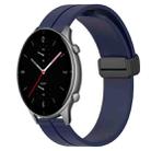 For Amazfit GTR 2e 22mm Solid Color Magnetic Clasp Silicone Watch Band(Midnight Blue) - 1