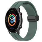 For Amazfit GTR 2 22mm Solid Color Magnetic Clasp Silicone Watch Band(Olive Green) - 1