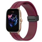 For Amazfit 3 22mm Solid Color Magnetic Clasp Silicone Watch Band(Wine Red) - 1
