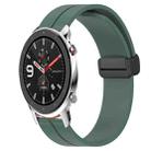 For Amazfit GTR 47mm 22mm Solid Color Magnetic Clasp Silicone Watch Band(Olive Green) - 1