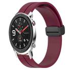 For Amazfit GTR 47mm 22mm Solid Color Magnetic Clasp Silicone Watch Band(Wine Red) - 1