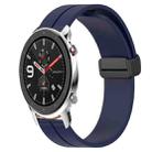 For Amazfit GTR 47mm 22mm Solid Color Magnetic Clasp Silicone Watch Band(Midnight Blue) - 1