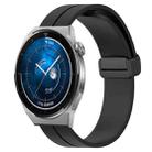 For Huawei Watch GT3 Pro 46mm 22mm Solid Color Magnetic Clasp Silicone Watch Band(Black) - 1