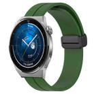 For Huawei Watch GT3 Pro 46mm 22mm Solid Color Magnetic Clasp Silicone Watch Band(Army Green) - 1