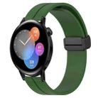 For Huawei Watch GT3 46mm 22mm Solid Color Magnetic Clasp Silicone Watch Band(Army Green) - 1