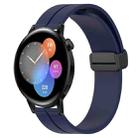 For Huawei Watch GT3 46mm 22mm Solid Color Magnetic Clasp Silicone Watch Band(Midnight Blue) - 1