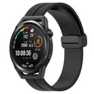 For Huawei Watch GT Runner 22mm Solid Color Magnetic Clasp Silicone Watch Band(Black) - 1