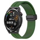 For Huawei Watch GT Runner 22mm Solid Color Magnetic Clasp Silicone Watch Band(Army Green) - 1