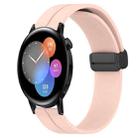 For Huawei Watch 3 22mm Solid Color Magnetic Clasp Silicone Watch Band(Pink) - 1