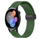 For Huawei Watch 3 22mm Solid Color Magnetic Clasp Silicone Watch Band(Army Green) - 1