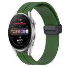 For Huawei Watch 3 Pro 22mm Solid Color Magnetic Clasp Silicone Watch Band(Army Green) - 1