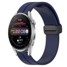 For Huawei Watch 3 Pro 22mm Solid Color Magnetic Clasp Silicone Watch Band(Midnight Blue) - 1