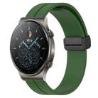 For Huawei GT2 Pro 22mm Solid Color Magnetic Clasp Silicone Watch Band(Army Green) - 1