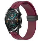 For Huawei GT2 46mm 22mm Solid Color Magnetic Clasp Silicone Watch Band(Wine Red) - 1