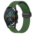 For Huawei GT2 46mm 22mm Solid Color Magnetic Clasp Silicone Watch Band(Army Green) - 1