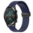 For Huawei GT2 46mm 22mm Solid Color Magnetic Clasp Silicone Watch Band(Midnight Blue) - 1