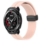 For Honor Watch GS Pro 22mm Solid Color Magnetic Clasp Silicone Watch Band(Pink) - 1