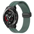 For Honor Watch GS Pro 22mm Solid Color Magnetic Clasp Silicone Watch Band(Olive Green) - 1