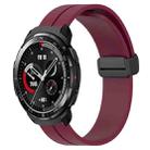 For Honor Watch GS Pro 22mm Solid Color Magnetic Clasp Silicone Watch Band(Wine Red) - 1