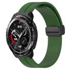 For Honor Watch GS Pro 22mm Solid Color Magnetic Clasp Silicone Watch Band(Army Green) - 1