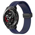 For Honor Watch GS Pro 22mm Solid Color Magnetic Clasp Silicone Watch Band(Midnight Blue) - 1