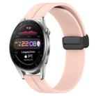 For Huawei Watch 3 Pro New 22mm Solid Color Magnetic Clasp Silicone Watch Band(Pink) - 1