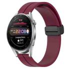 For Huawei Watch 3 Pro New 22mm Solid Color Magnetic Clasp Silicone Watch Band(Wine Red) - 1