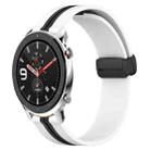 For Amazfit GTR 4 22mm Folding Magnetic Clasp Silicone Watch Band(White+Black) - 1