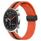 For Amazfit GTR 4 22mm Folding Magnetic Clasp Silicone Watch Band(Orange+Black) - 1