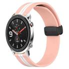 For Amazfit GTR 4 22mm Folding Magnetic Clasp Silicone Watch Band(Pink+White) - 1